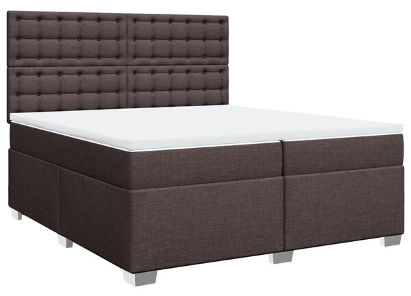 Box spring postel s matrací tmavě hnědá 200x200 cm textil 3290612