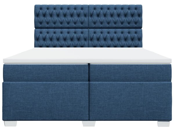 Box spring postel s matrací modrá 200x200 cm textil 3290608
