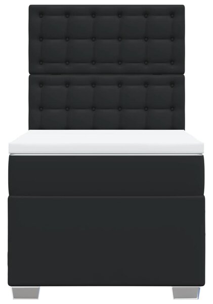 Box spring postel s matrací černá 80 x 200 cm umělá kůže 3290696