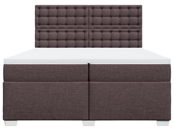 Box spring postel s matrací tmavě hnědá 200x200 cm textil 3290612