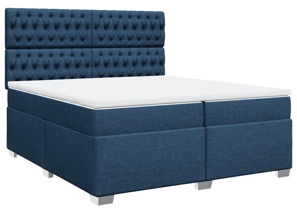 Box spring postel s matrací modrá 200x200 cm textil 3290608