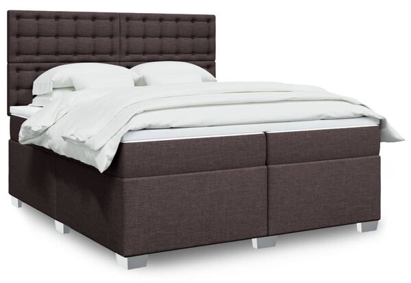 Box spring postel s matrací tmavě hnědá 200x200 cm textil 3290612