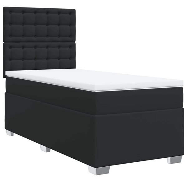 Box spring postel s matrací černá 80 x 200 cm umělá kůže 3290696