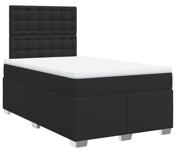 Box spring postel s matrací černá 120x190 cm umělá kůže 3290712