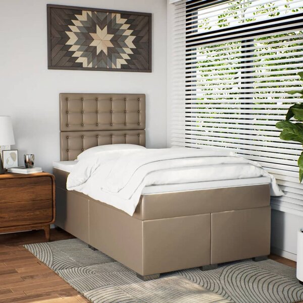 Box spring postel s matrací cappuccino 120x190 cm umělá kůže 3290715