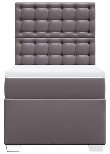 Box spring postel s matrací šedá 80 x 200 cm umělá kůže 3290698