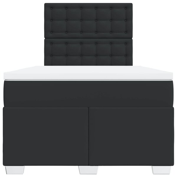 Box spring postel s matrací černá 120x190 cm umělá kůže 3290712