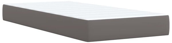 Box spring postel s matrací šedá 80 x 200 cm umělá kůže 3290698