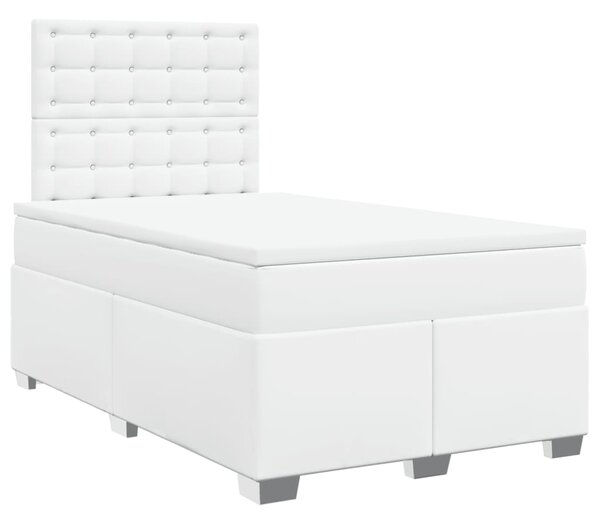 Box spring postel s matrací bílá 120x190 cm umělá kůže 3290713