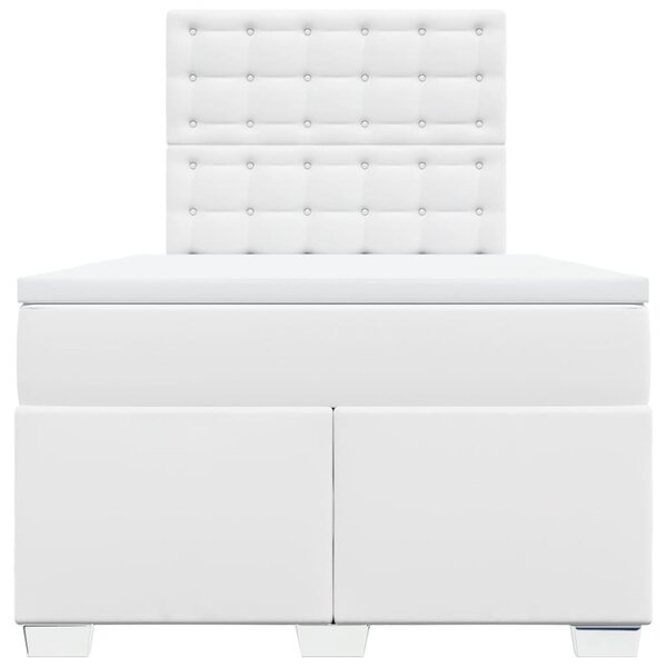 Box spring postel s matrací bílá 120x190 cm umělá kůže 3290713