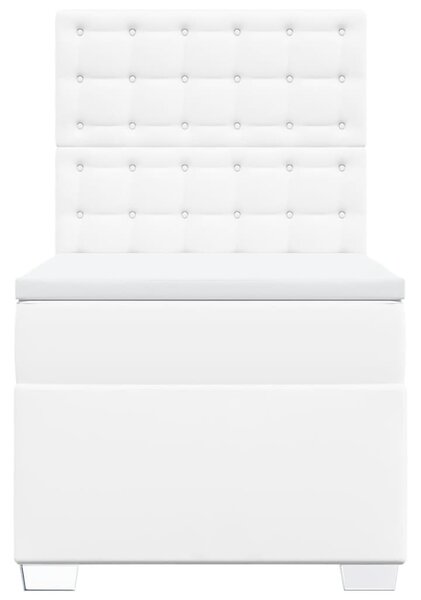 Box spring postel s matrací bílá 80 x 200 cm umělá kůže 3290697