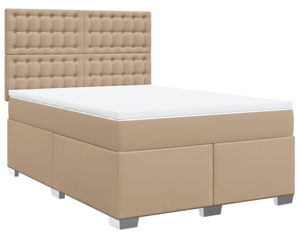 Box spring postel s matrací cappuccino 140x200 cm umělá kůže 3290727