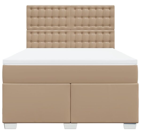 Box spring postel s matrací cappuccino 140x200 cm umělá kůže 3290727