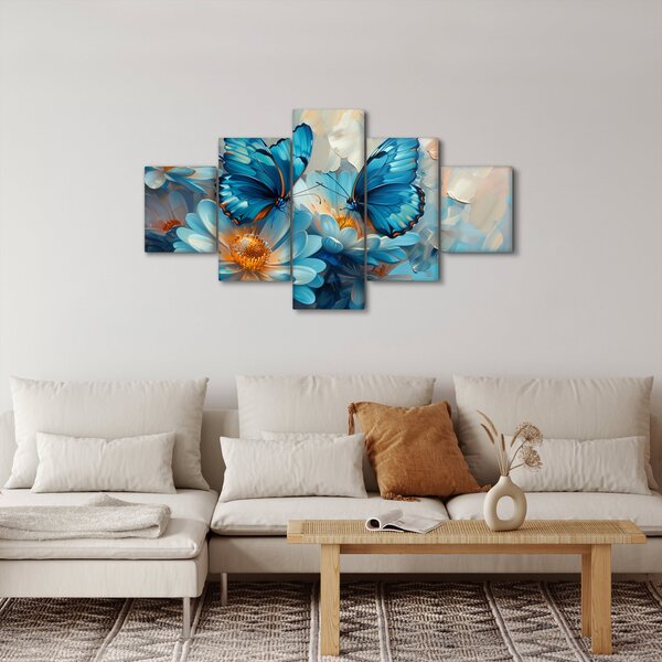 Obraz - Modří motýli (125x70 cm)