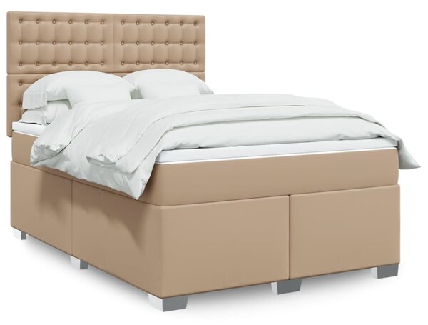Box spring postel s matrací cappuccino 140x200 cm umělá kůže 3290727