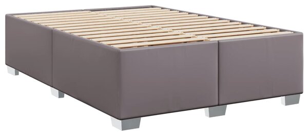Box spring postel s matrací šedá 140x200 cm umělá kůže 3290726