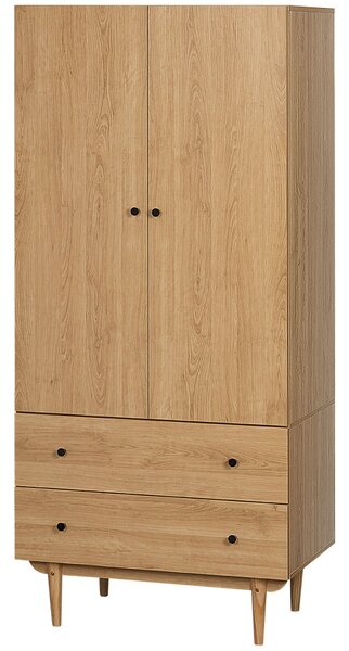 HOMCOM Dospělá Skříň do Ložnice se 2 Dveřmi a 2 Zásuvkami - 80 x 52 x 180 cm - Dřevěný Dekor | Aosom