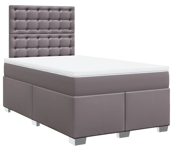 Box spring postel s matrací šedá 120x200 cm umělá kůže 3290718