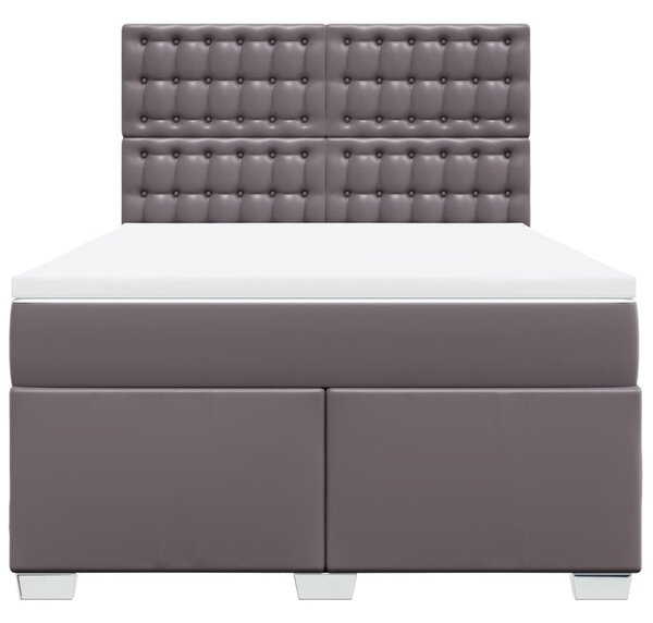 Box spring postel s matrací šedá 140x200 cm umělá kůže 3290726