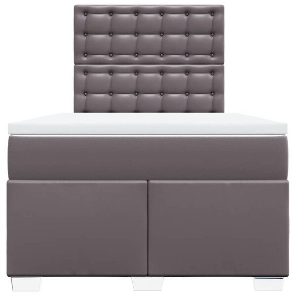 Box spring postel s matrací šedá 120x200 cm umělá kůže 3290718