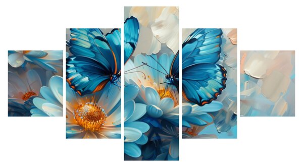 Obraz - Modří motýli (125x70 cm)