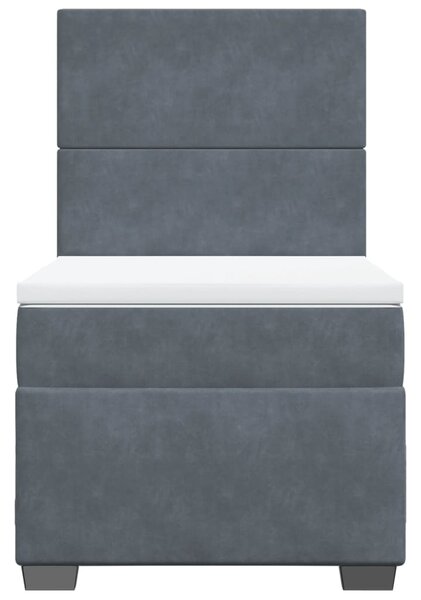 Box spring postel s matrací tmavě šedá 80 x 200 cm samet 3290757