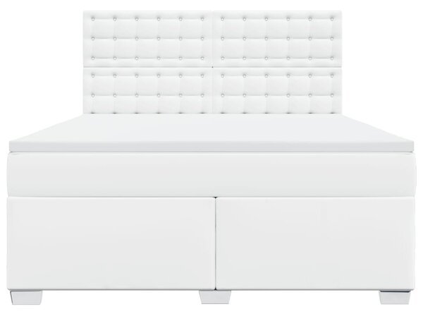 Box spring postel s matrací bílá 180x200 cm umělá kůže 3290733