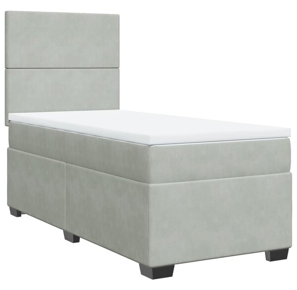 Box spring postel s matrací světle šedá 80 x 200 cm samet 3290756