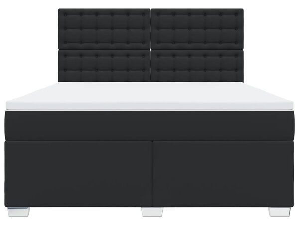 Box spring postel s matrací černá 180x200 cm umělá kůže 3290732