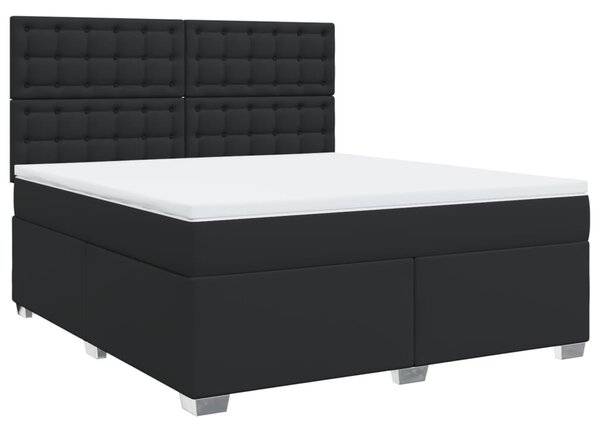 Box spring postel s matrací černá 180x200 cm umělá kůže 3290732