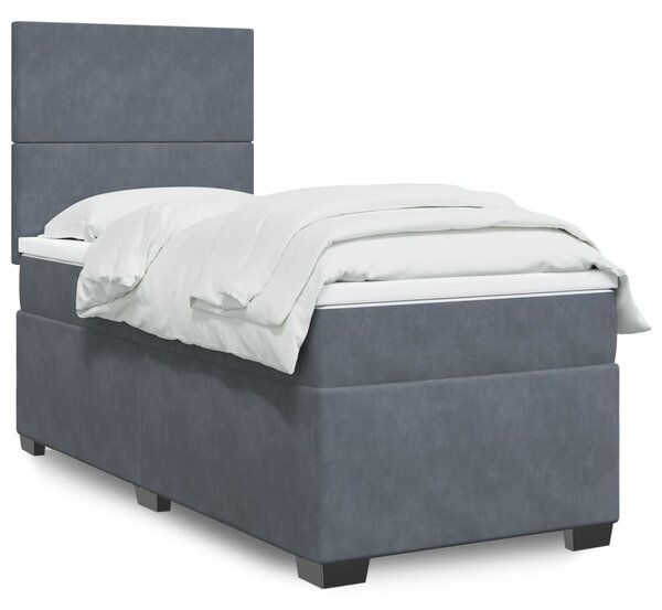 Box spring postel s matrací tmavě šedá 80 x 200 cm samet 3290757
