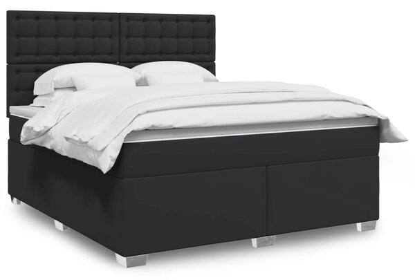Box spring postel s matrací černá 180x200 cm umělá kůže 3290732