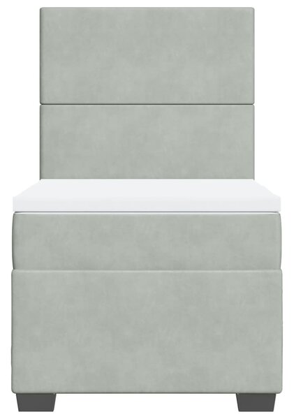 Box spring postel s matrací světle šedá 80 x 200 cm samet 3290756