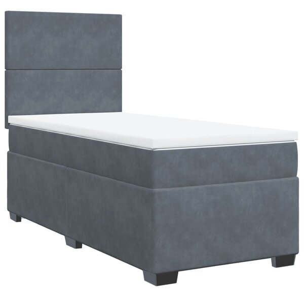 Box spring postel s matrací tmavě šedá 80 x 200 cm samet 3290757