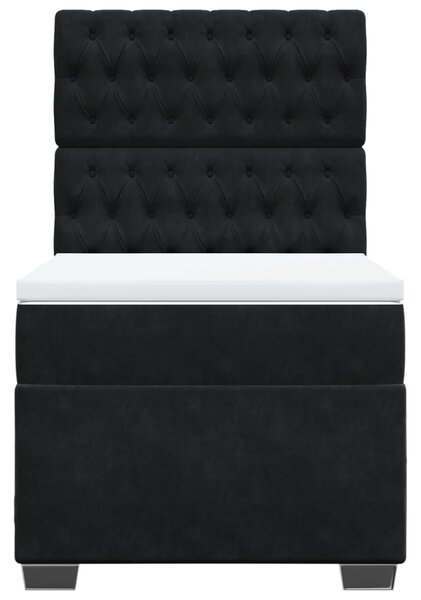 Box spring postel s matrací černá 80 x 200 cm samet 3290770