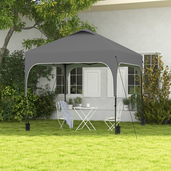 Outsunny Zahradní Altán 2,5 x 2,5 m skládací pop-up stan s nastavitelnou výškou na 4 úrovně, Oxfordská tkanina, UV50+, ocelový rám, taška na přenášení