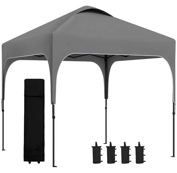 Outsunny Zahradní Altán 2,5 x 2,5 m skládací pop-up stan s nastavitelnou výškou na 4 úrovně, Oxfordská tkanina, UV50+, ocelový rám, taška na přenášení