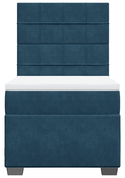 Box spring postel s matrací modrá 80 x 200 cm samet 3290766