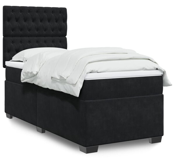 Box spring postel s matrací černá 80 x 200 cm samet 3290770