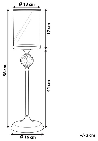 Svícen COTUI Sklo 58 cm Stříbrná