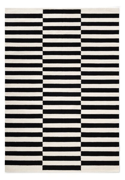 Černo-bílý oboustranný ručně tkaný vlněný koberec 160x230 cm Donna – Hanse Home