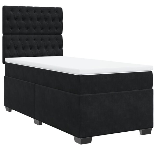 Box spring postel s matrací černá 80 x 200 cm samet 3290770