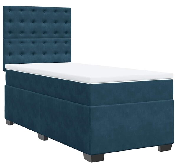 Box spring postel s matrací modrá 80 x 200 cm samet 3290778