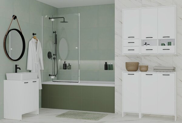 TP Living Horní závěsná koupelnová skříňka Nina 66 cm bílá
