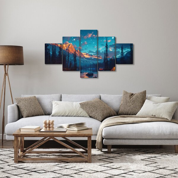 Obraz - Kempování v horách (125x70 cm)