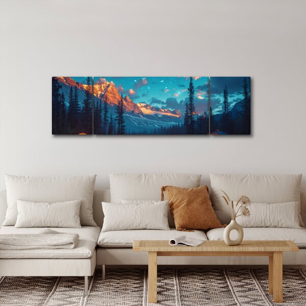 Obraz - Kempování v horách (170x50 cm)