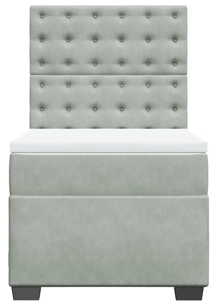 Box spring postel s matrací světle šedá 80 x 200 cm samet 3290774
