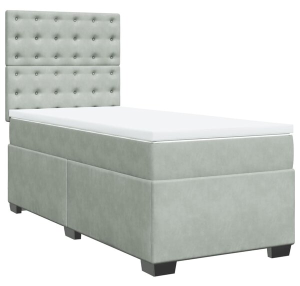 Box spring postel s matrací světle šedá 80 x 200 cm samet 3290774