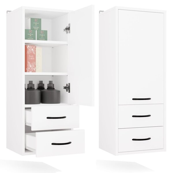 TP Living Horní závěsná koupelnová skříňka Nina II 35 cm bílá