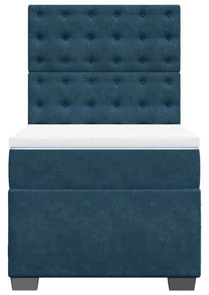 Box spring postel s matrací modrá 80 x 200 cm samet 3290778